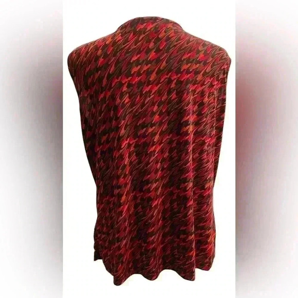 Kathy Ireland sleeveless top with cowl neckline in red black & gray. Size XL - Picture 5 of 7